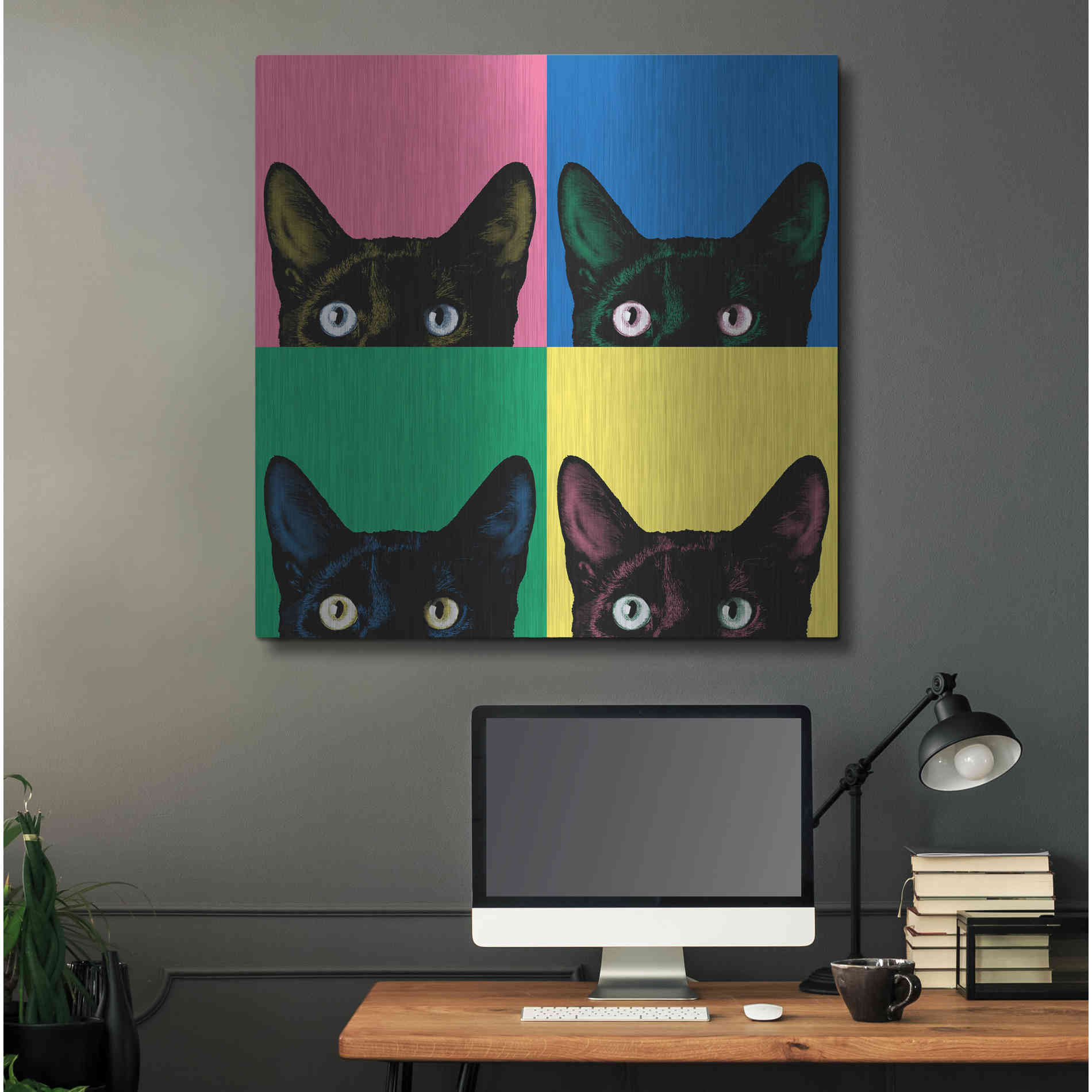 Luxe Metal Art 'Curiosity Pop' by Jon Bertelli, Metal Wall Art,36x36