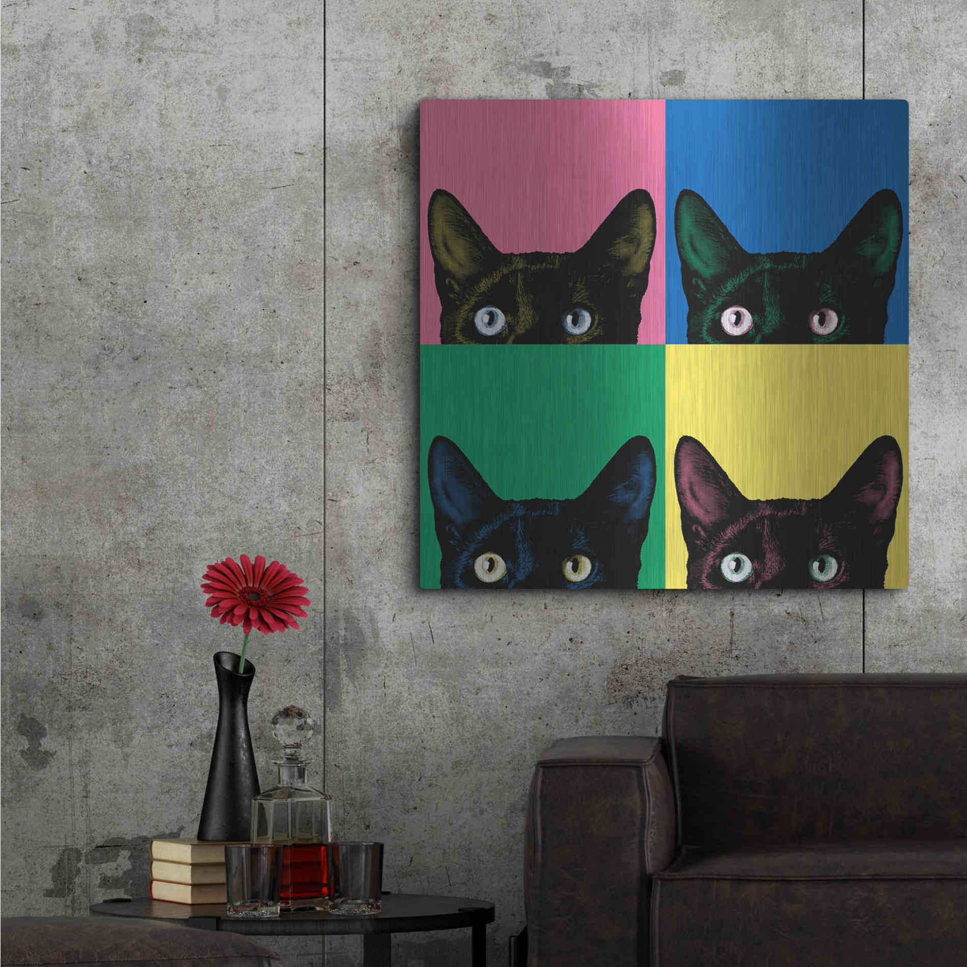 Luxe Metal Art 'Curiosity Pop' by Jon Bertelli, Metal Wall Art,36x36