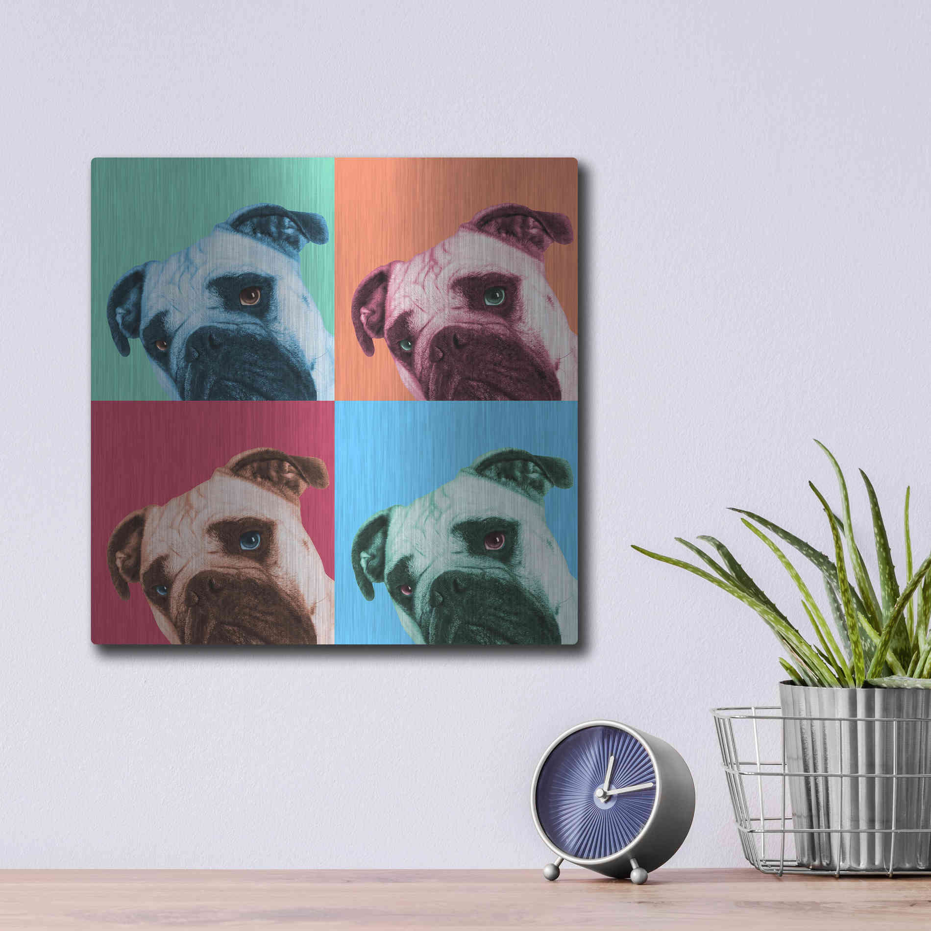Luxe Metal Art 'Que Pasa Pop' by Jon Bertelli, Metal Wall Art,12x12
