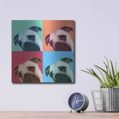 Luxe Metal Art 'Que Pasa Pop' by Jon Bertelli, Metal Wall Art,12x12