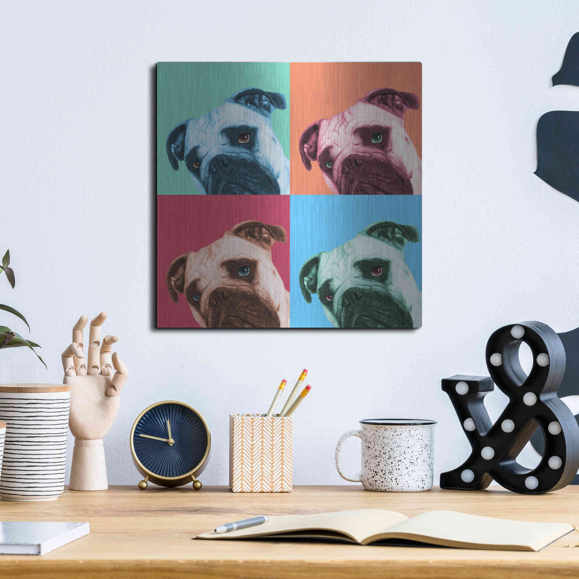 Luxe Metal Art 'Que Pasa Pop' by Jon Bertelli, Metal Wall Art,12x12
