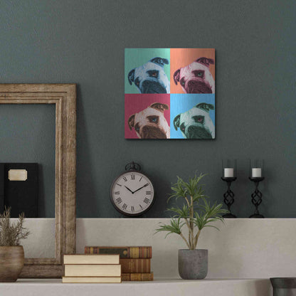 Luxe Metal Art 'Que Pasa Pop' by Jon Bertelli, Metal Wall Art,12x12