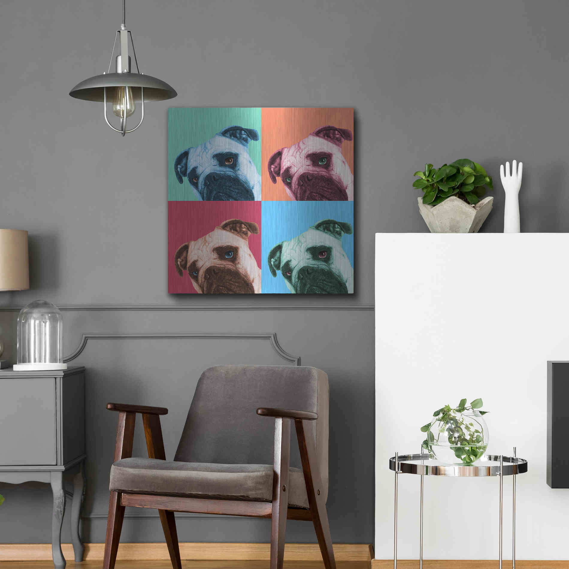 Luxe Metal Art 'Que Pasa Pop' by Jon Bertelli, Metal Wall Art,24x24