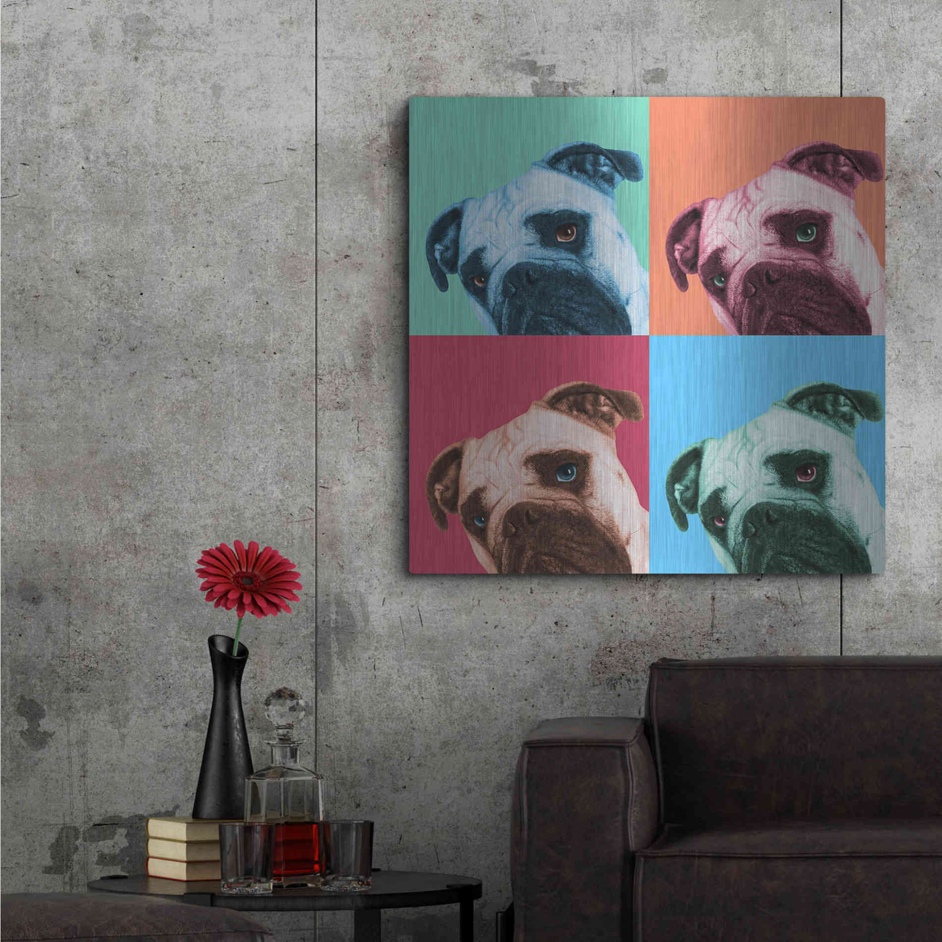 Luxe Metal Art 'Que Pasa Pop' by Jon Bertelli, Metal Wall Art,36x36