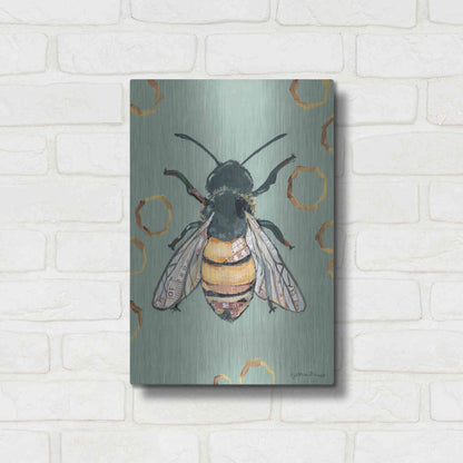 Luxe Metal Art 'Bee' by Jessica Mingo, Metal Wall Art,12x16