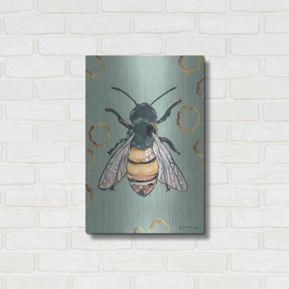 Luxe Metal Art 'Bee' by Jessica Mingo, Metal Wall Art,16x24