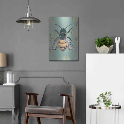 Luxe Metal Art 'Bee' by Jessica Mingo, Metal Wall Art,16x24