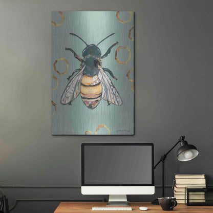 Luxe Metal Art 'Bee' by Jessica Mingo, Metal Wall Art,24x36