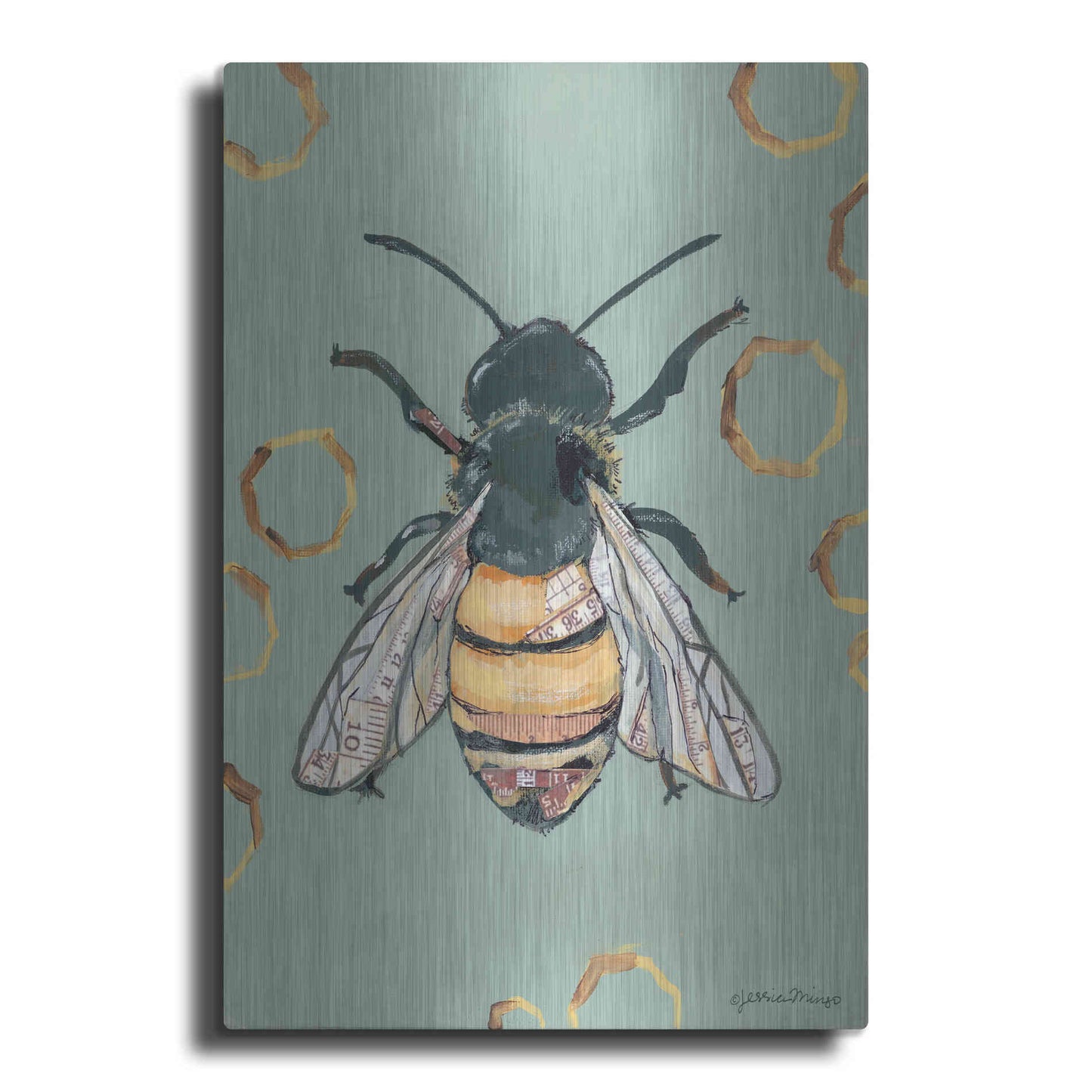 Luxe Metal Art 'Bee' by Jessica Mingo, Metal Wall Art
