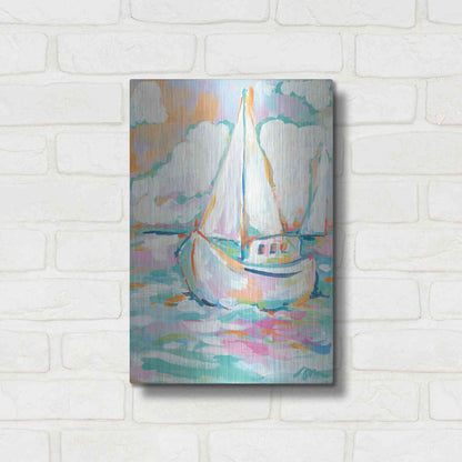 Luxe Metal Art 'Pink Sea' by Jessica Mingo, Metal Wall Art,12x16