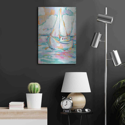 Luxe Metal Art 'Pink Sea' by Jessica Mingo, Metal Wall Art,16x24