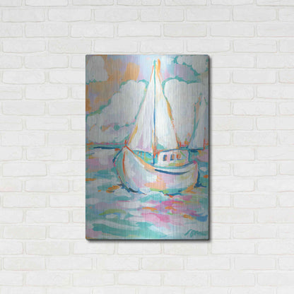 Luxe Metal Art 'Pink Sea' by Jessica Mingo, Metal Wall Art,24x36