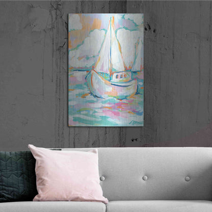 Luxe Metal Art 'Pink Sea' by Jessica Mingo, Metal Wall Art,24x36