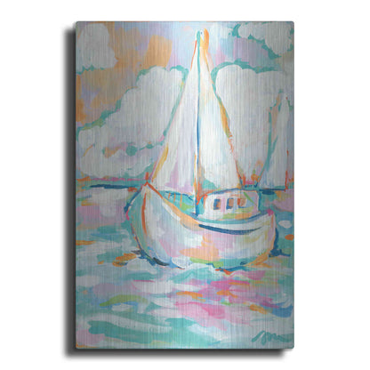 Luxe Metal Art 'Pink Sea' by Jessica Mingo, Metal Wall Art