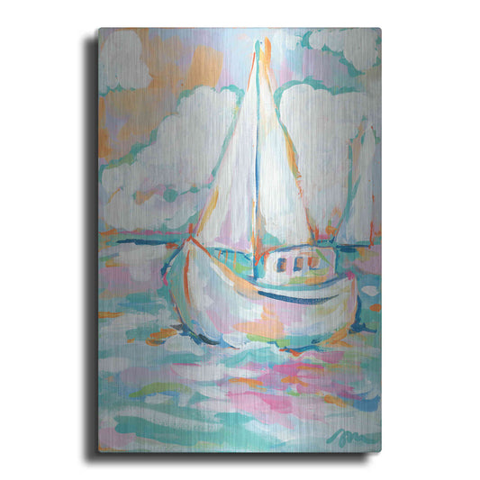 Luxe Metal Art 'Pink Sea' by Jessica Mingo, Metal Wall Art