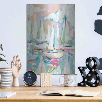 Luxe Metal Art 'Sailboat Sea' by Jessica Mingo, Metal Wall Art,12x16
