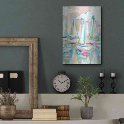 Luxe Metal Art 'Sailboat Sea' by Jessica Mingo, Metal Wall Art,12x16