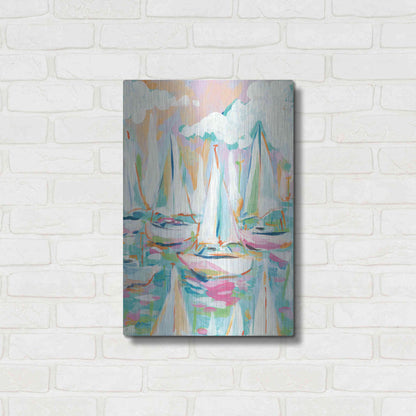 Luxe Metal Art 'Sailboat Sea' by Jessica Mingo, Metal Wall Art,16x24