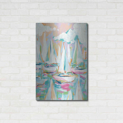 Luxe Metal Art 'Sailboat Sea' by Jessica Mingo, Metal Wall Art,24x36