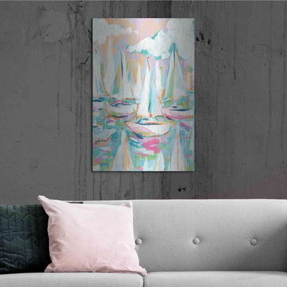 Luxe Metal Art 'Sailboat Sea' by Jessica Mingo, Metal Wall Art,24x36