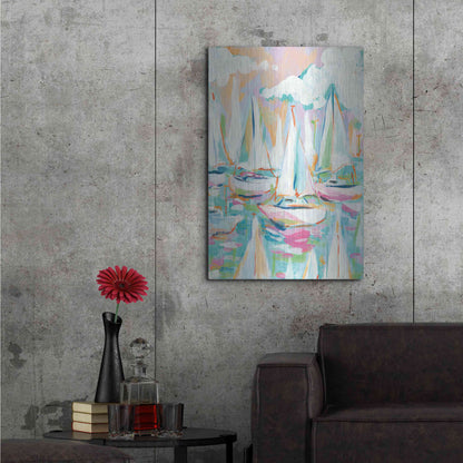 Luxe Metal Art 'Sailboat Sea' by Jessica Mingo, Metal Wall Art,24x36