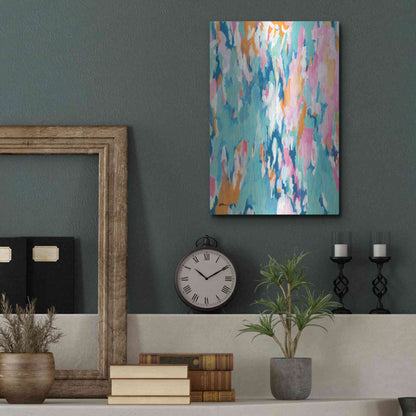 Luxe Metal Art 'Abstract Aqua' by Jessica Mingo, Metal Wall Art,12x16