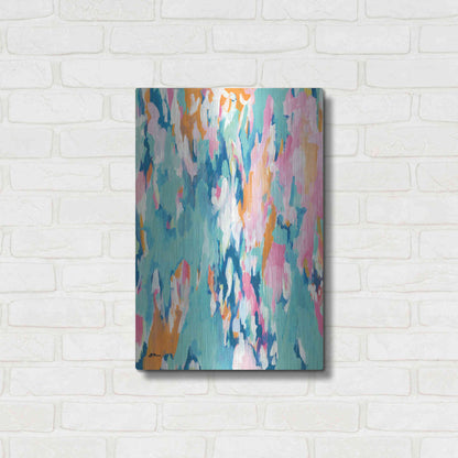 Luxe Metal Art 'Abstract Aqua' by Jessica Mingo, Metal Wall Art,16x24