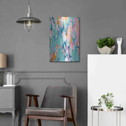 Luxe Metal Art 'Abstract Aqua' by Jessica Mingo, Metal Wall Art,16x24