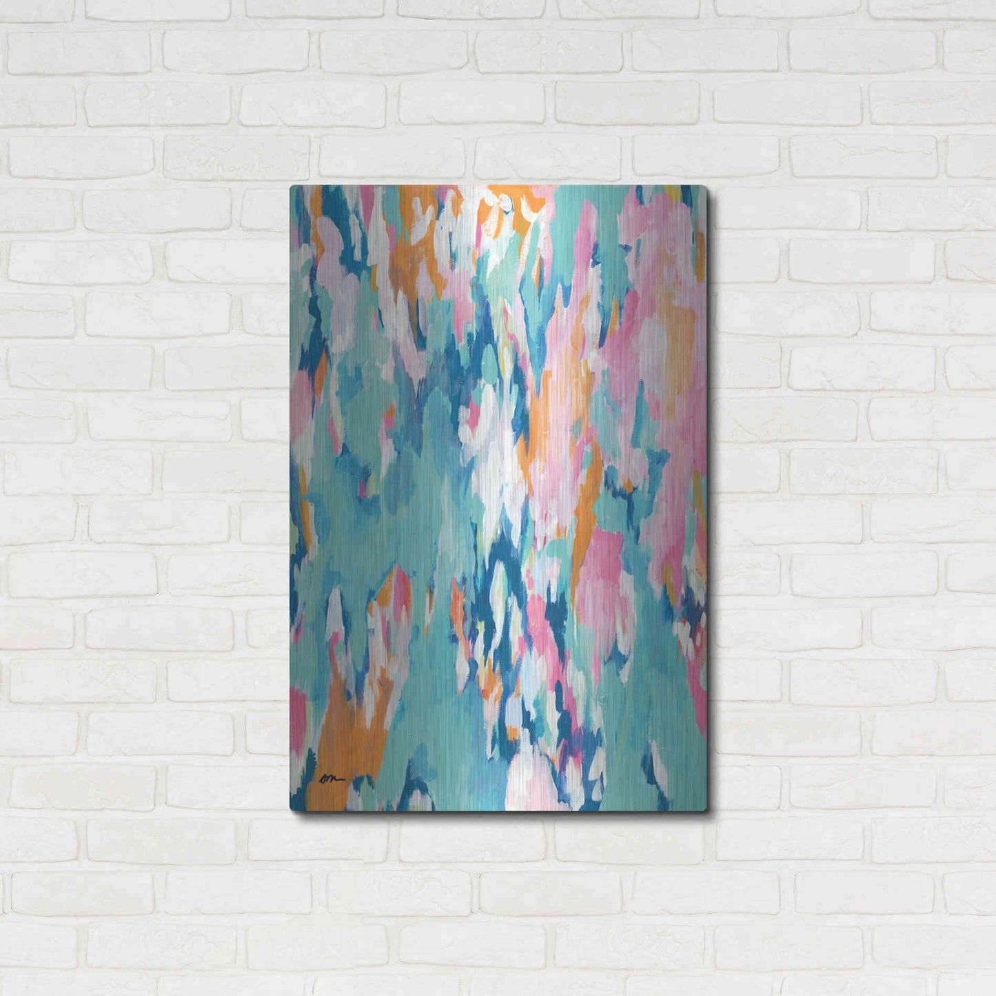 Luxe Metal Art 'Abstract Aqua' by Jessica Mingo, Metal Wall Art,24x36