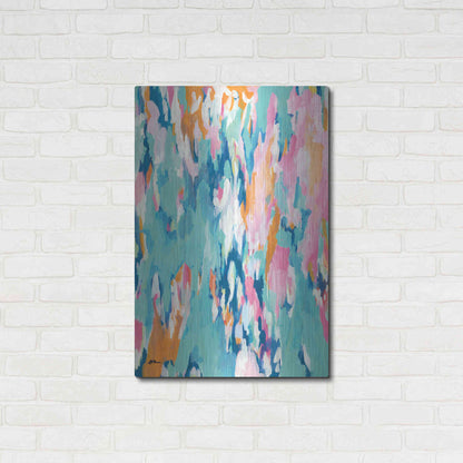 Luxe Metal Art 'Abstract Aqua' by Jessica Mingo, Metal Wall Art,24x36