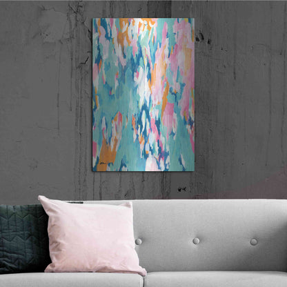 Luxe Metal Art 'Abstract Aqua' by Jessica Mingo, Metal Wall Art,24x36