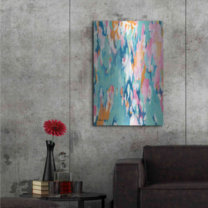Luxe Metal Art 'Abstract Aqua' by Jessica Mingo, Metal Wall Art,24x36