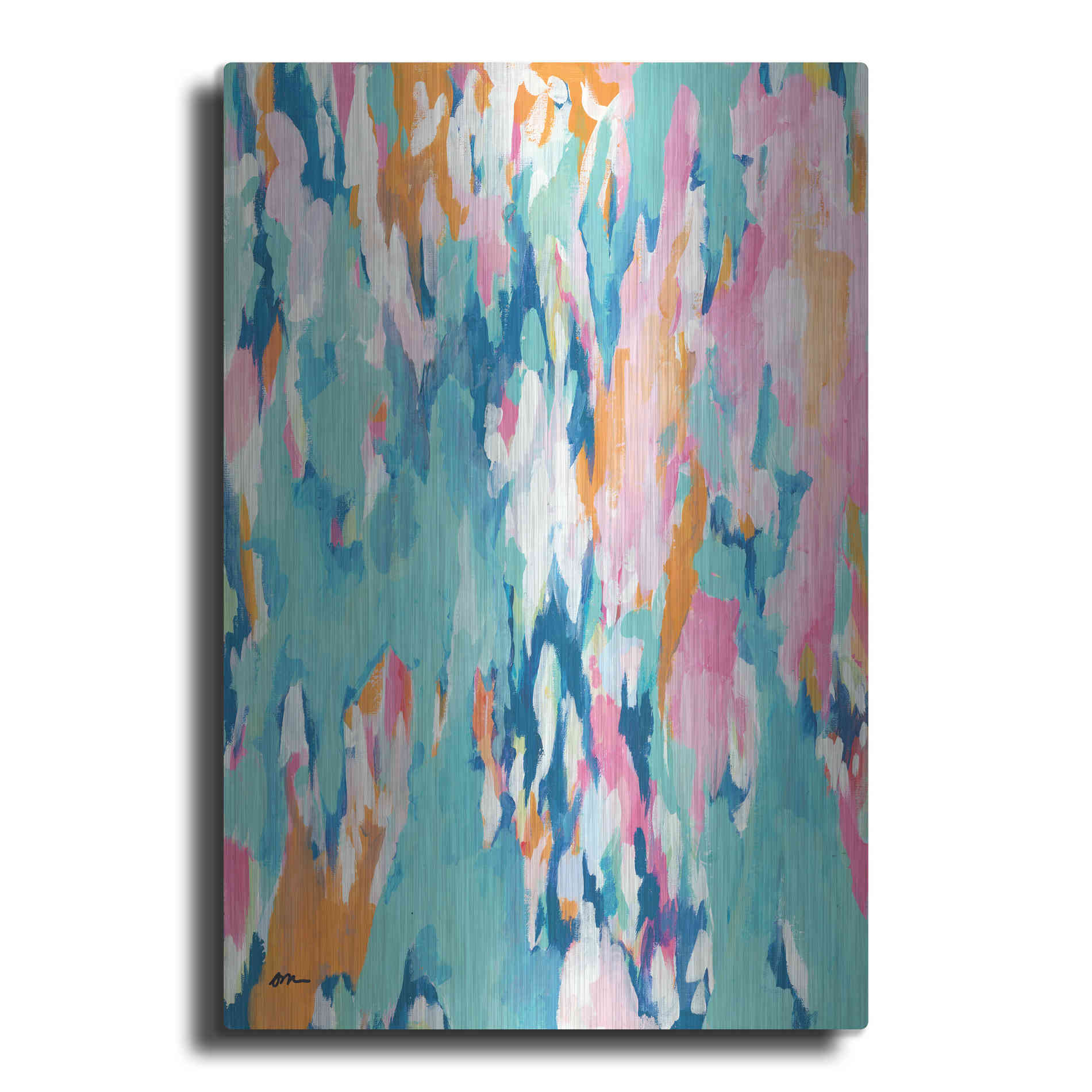Luxe Metal Art 'Abstract Aqua' by Jessica Mingo, Metal Wall Art