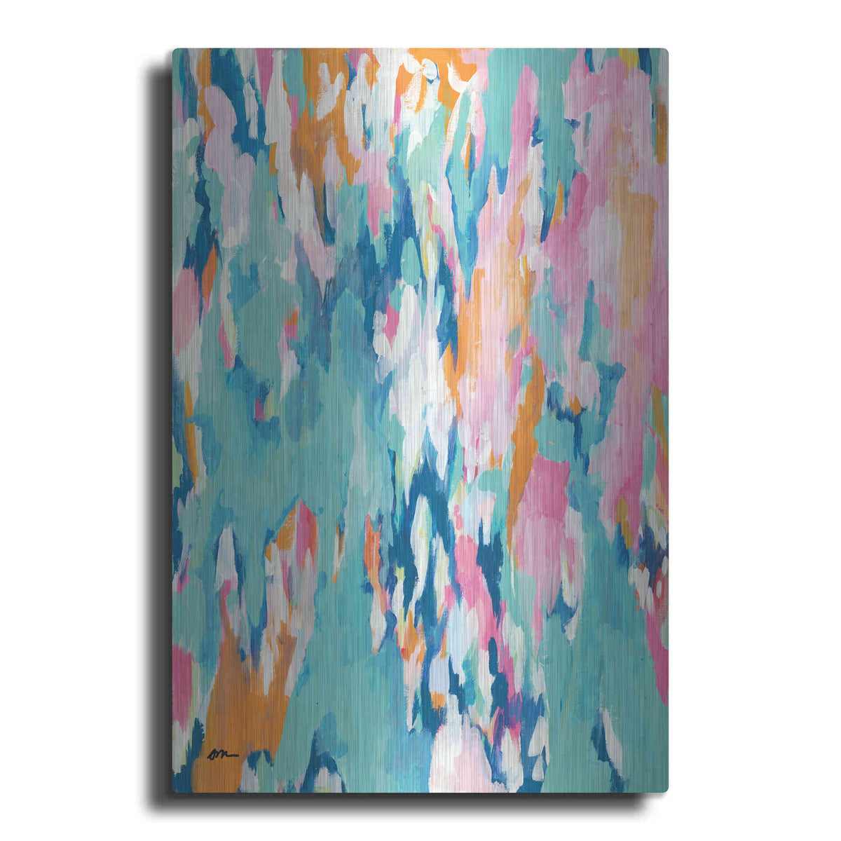Luxe Metal Art 'Abstract Aqua' by Jessica Mingo, Metal Wall Art