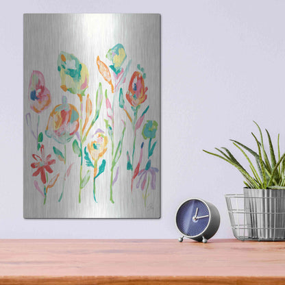 Luxe Metal Art 'Mod Flowers I' by Jessica Mingo, Metal Wall Art,12x16