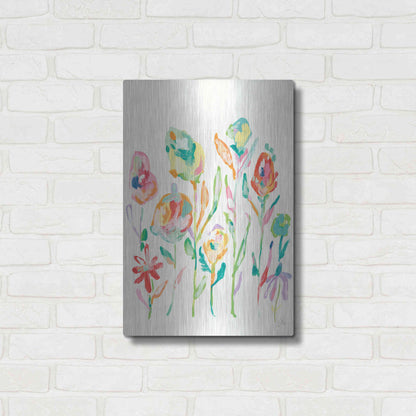 Luxe Metal Art 'Mod Flowers I' by Jessica Mingo, Metal Wall Art,16x24