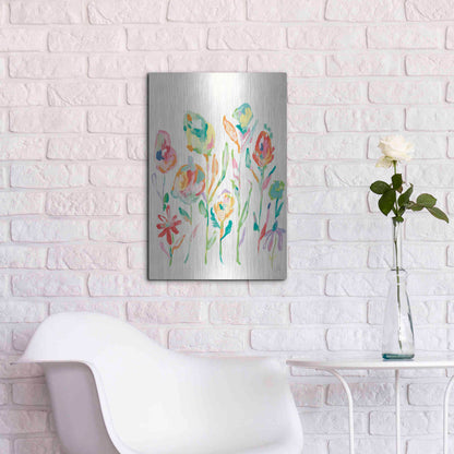 Luxe Metal Art 'Mod Flowers I' by Jessica Mingo, Metal Wall Art,16x24