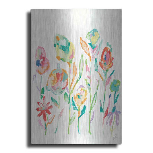 Luxe Metal Art 'Mod Flowers I' by Jessica Mingo, Metal Wall Art