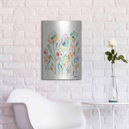 Luxe Metal Art 'Mod Flowers II' by Jessica Mingo, Metal Wall Art,16x24