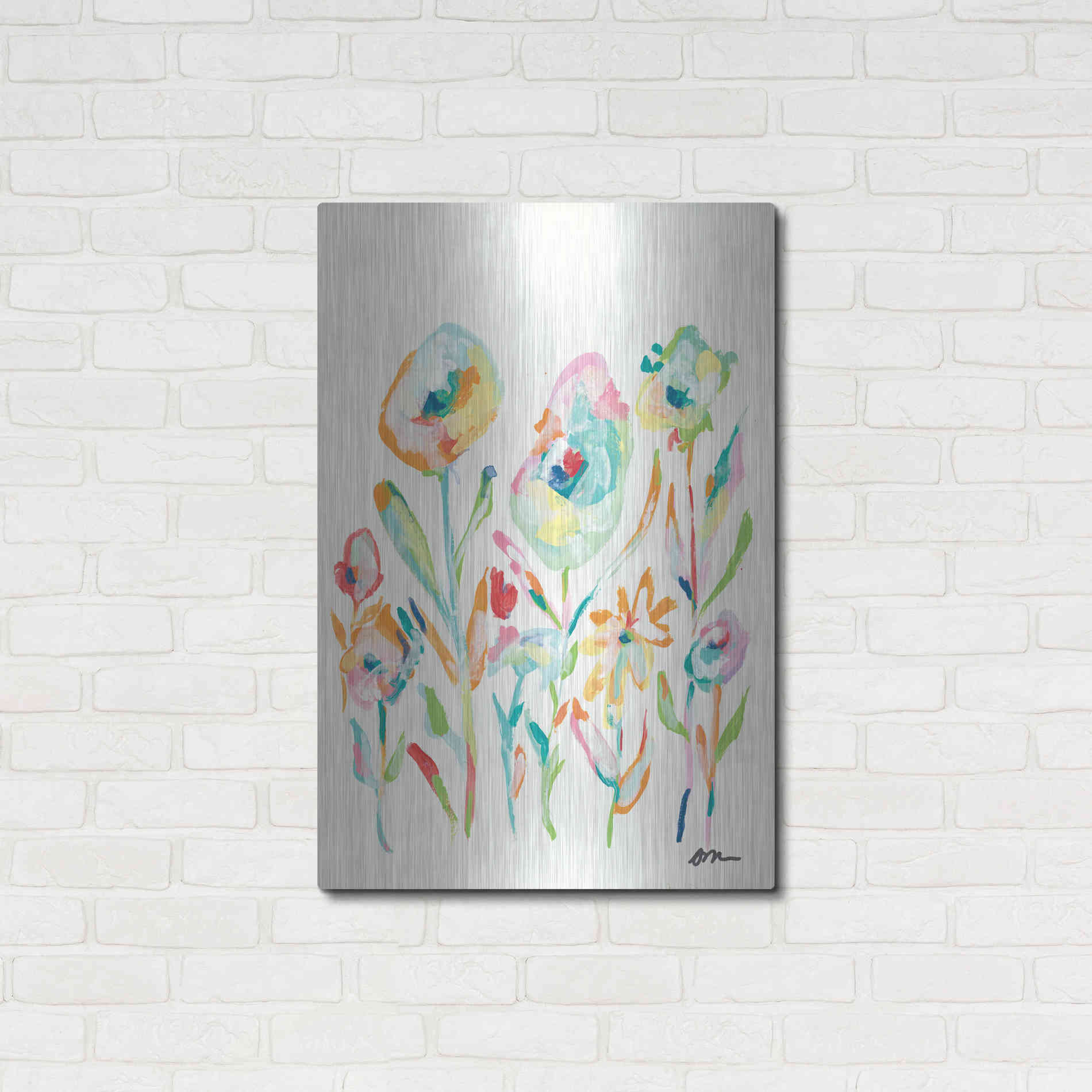Luxe Metal Art 'Mod Flowers II' by Jessica Mingo, Metal Wall Art,24x36