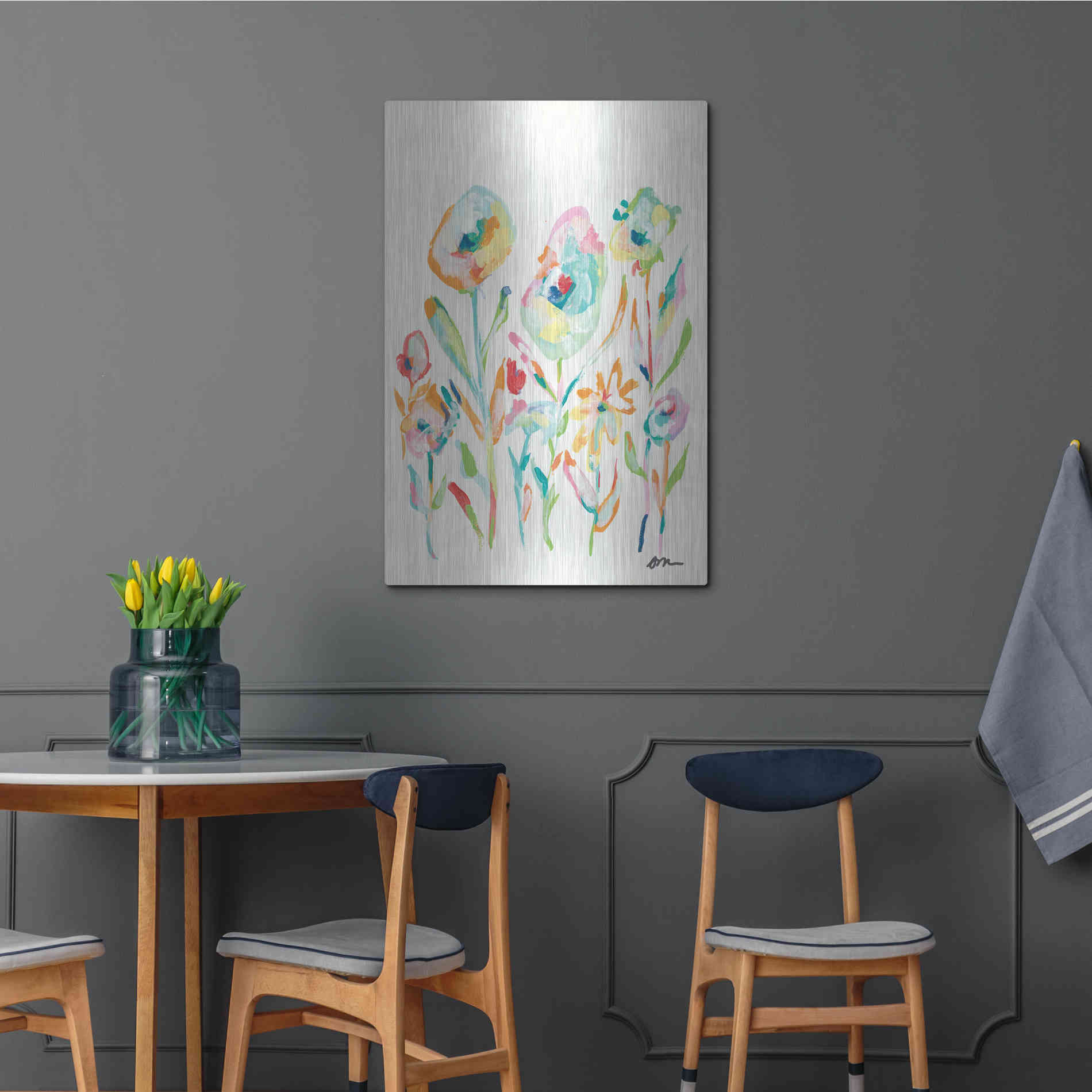 Luxe Metal Art 'Mod Flowers II' by Jessica Mingo, Metal Wall Art,24x36