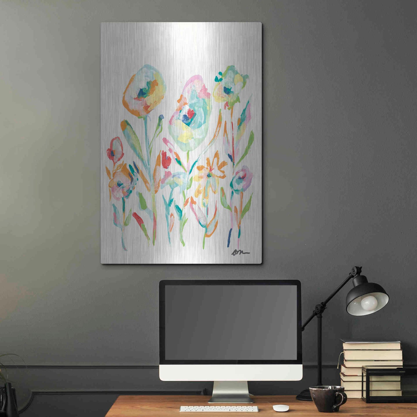 Luxe Metal Art 'Mod Flowers II' by Jessica Mingo, Metal Wall Art,24x36