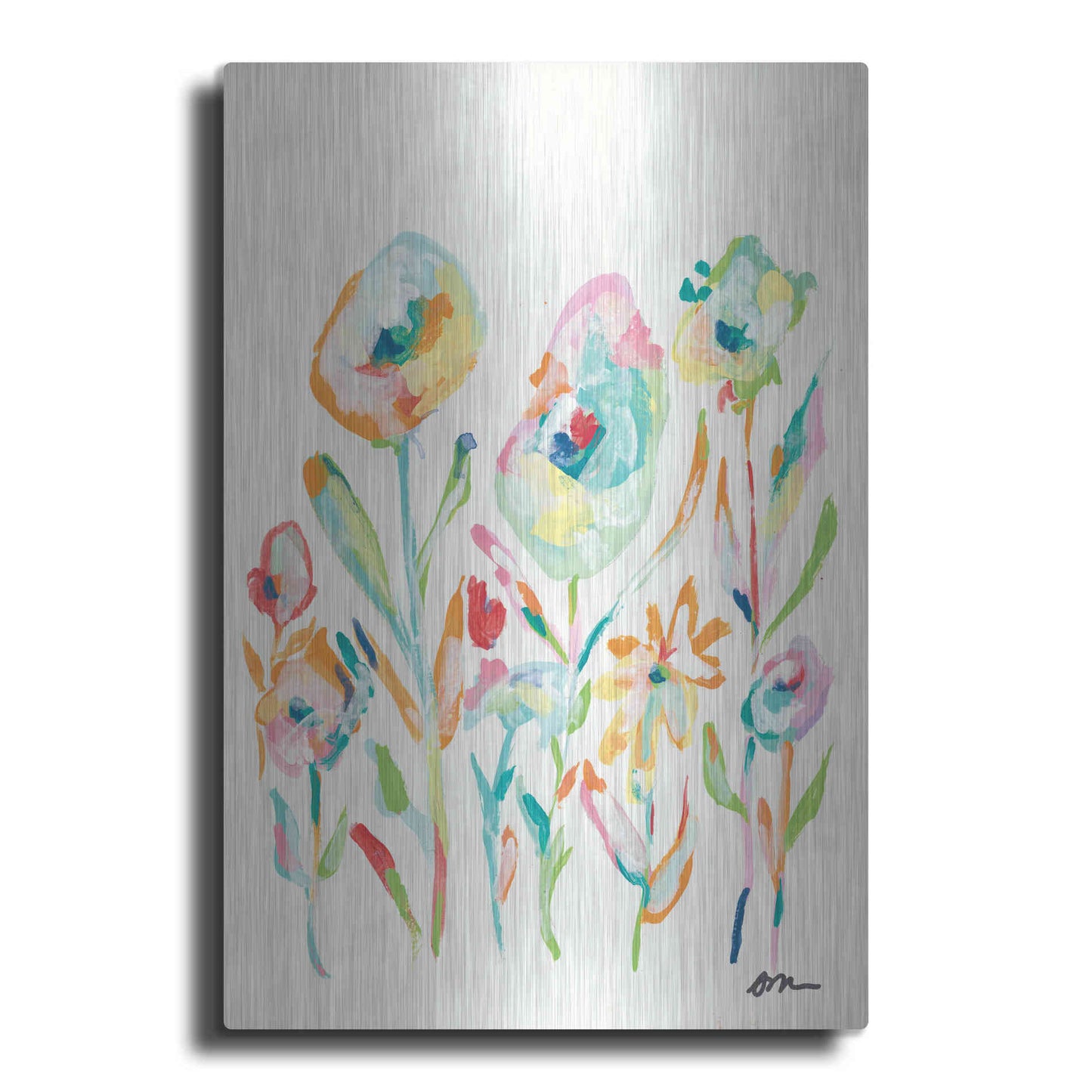 Luxe Metal Art 'Mod Flowers II' by Jessica Mingo, Metal Wall Art
