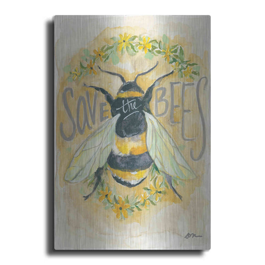 Luxe Metal Art 'Save the Bees' by Jessica Mingo, Metal Wall Art