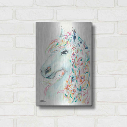 Luxe Metal Art 'Pony Rose' by Jessica Mingo, Metal Wall Art,12x16