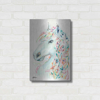 Luxe Metal Art 'Pony Rose' by Jessica Mingo, Metal Wall Art,16x24