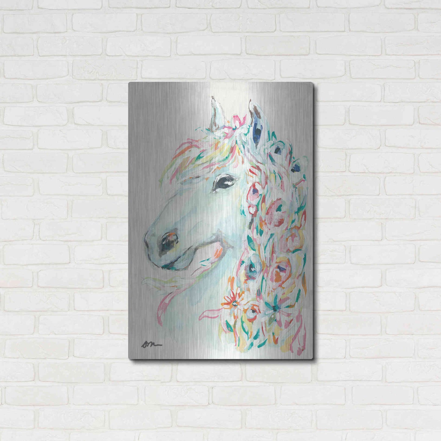 Luxe Metal Art 'Pony Rose' by Jessica Mingo, Metal Wall Art,24x36
