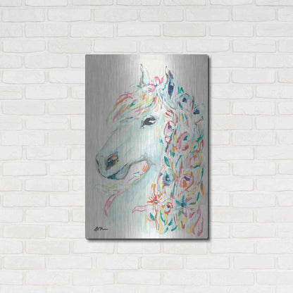 Luxe Metal Art 'Pony Rose' by Jessica Mingo, Metal Wall Art,24x36