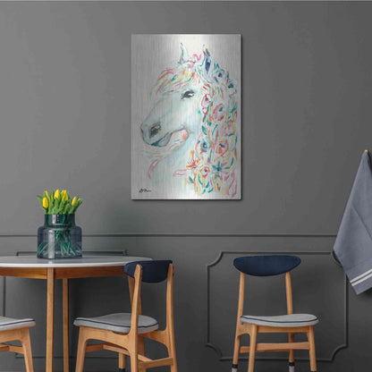 Luxe Metal Art 'Pony Rose' by Jessica Mingo, Metal Wall Art,24x36