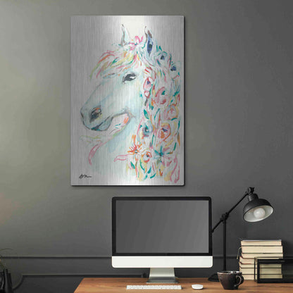 Luxe Metal Art 'Pony Rose' by Jessica Mingo, Metal Wall Art,24x36
